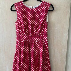 Red and White Polka Dot Fit and Flare Dress